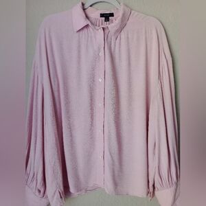 J. Crew Pink Oversized Blouse with Peter Pan Collar Size XL